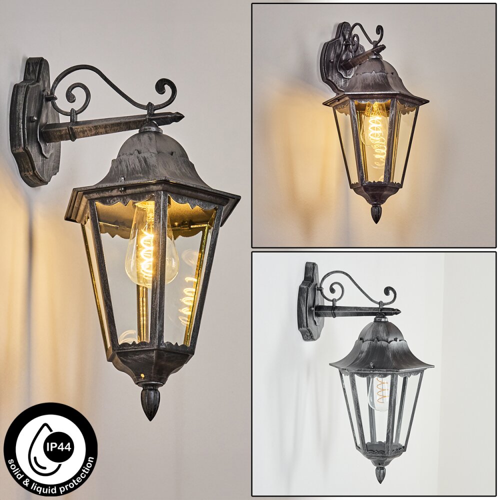 Lignac Lampe murale d´extérieur, Applique murale Noir, Argenté, 1 lumière main product photo