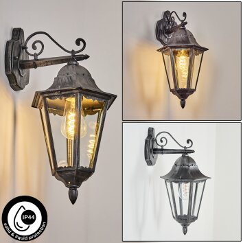 Lignac Lampe murale d´extérieur, Applique murale Noir, Argenté, 1 lumière