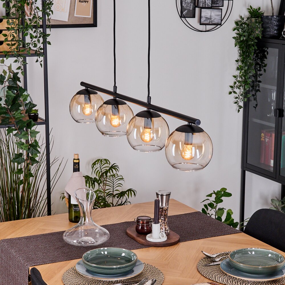 Koyoto Suspension, Boule lumineuse, Suspension Ambre, Clair, 4 lumières main product photo