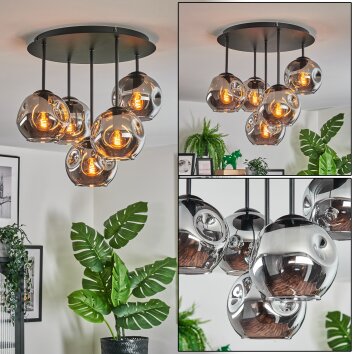 Ripoll Plafonnier, Boule lumineuse Fumé, 5 lumières