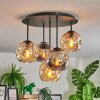 Ripoll Plafonnier, Boule lumineuse Ambre, Fumé, 5 lumières