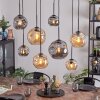 Ripoll Suspension, Boule lumineuse, Suspension Ambre, Fumé, 8 lumières