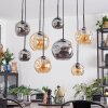 Ripoll Suspension, Boule lumineuse, Suspension Ambre, Fumé, 8 lumières
