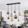 Ripoll Suspension, Boule lumineuse, Suspension Ambre, Fumé, 8 lumières