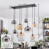 Ripoll Suspension, Boule lumineuse, Suspension Ambre, Clair, Fumé, 8 lumières