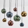 Ripoll Suspension, Boule lumineuse, Suspension Bleu, Or, Vert, Cuivré, 8 lumières