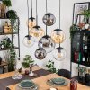 Gastor Suspension, Boule lumineuse, Suspension Ambre, Clair, Fumé, 8 lumières