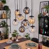 Gastor Suspension, Boule lumineuse, Suspension Ambre, Clair, Fumé, 8 lumières