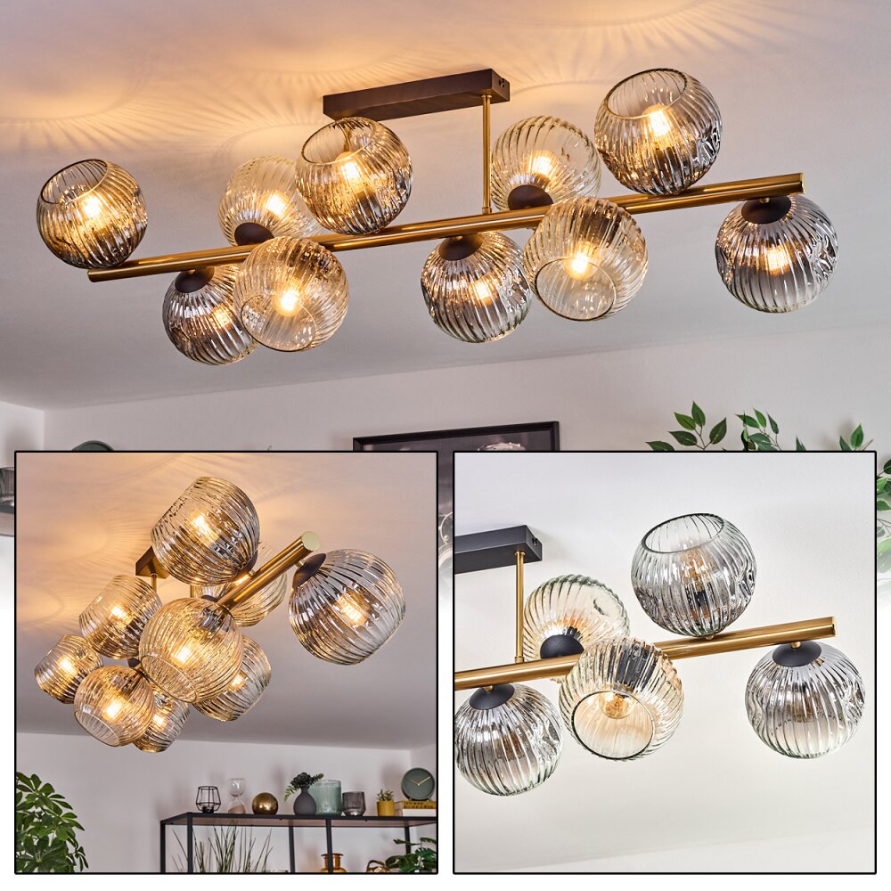 Ripoll Plafonnier, Boule lumineuse Or, Noir, 10 lumières main product photo