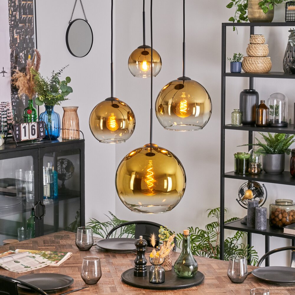 Koyoto Suspension, Boule lumineuse, Suspension 35 cm Or, Clair, 4 lumières main product photo