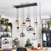 Gastor Suspension, Boule lumineuse, Suspension Ambre, Chrome, Clair, Fumé, 8 lumières