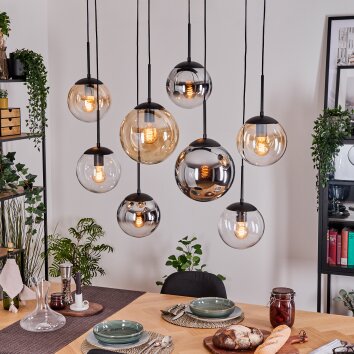 Gastor Suspension, Boule lumineuse, Suspension Ambre, Chrome, Clair, Fumé, 8 lumières Gastor Suspension, Boule lumineuse, Suspension Ambre, Chrome, Clair, Fumé, 8 lumières