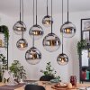 Gastor Suspension, Boule lumineuse, Suspension Chrome, Clair, Fumé, 8 lumières