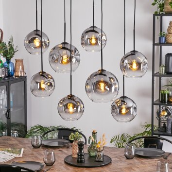 Ripoll Suspension, Boule lumineuse, Suspension Clair, Fumé, 8 lumières Ripoll Suspension, Boule lumineuse, Suspension Clair, Fumé, 8 lumières