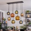 Ripoll Suspension, Boule lumineuse, Suspension Bleu, Chrome, Or, Vert, Cuivré, Fumé, 8 lumières