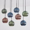 Koyoto Suspension, Boule lumineuse, Suspension Bleu, Vert, Cuivré, 8 lumières