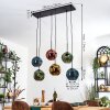 Ripoll Suspension, Boule lumineuse, Suspension Bleu, Or, Vert, Cuivré, 6 lumières