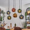 Ripoll Suspension, Boule lumineuse, Suspension Bleu, Or, Vert, Cuivré, 6 lumières