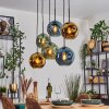 Ripoll Suspension, Boule lumineuse, Suspension Bleu, Or, Vert, 6 lumières