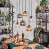 Ripoll Suspension, Boule lumineuse, Suspension Ambre, Clair, Fumé, 6 lumières