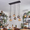Ripoll Suspension, Boule lumineuse, Suspension Ambre, Fumé, 6 lumières