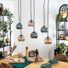 Ripoll Suspension, Boule lumineuse, Suspension Ambre, Fumé, 6 lumières