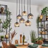 Ripoll Suspension, Boule lumineuse, Suspension Ambre, Clair, Fumé, 6 lumières