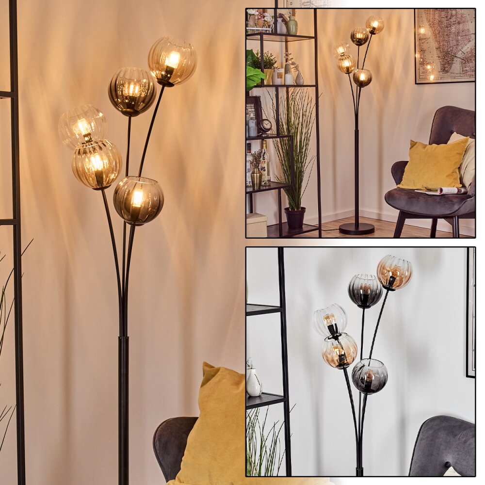 Koyoto Boule lumineuse, Lampadaire Ambre, Clair, Fumé, 5 lumières main product photo