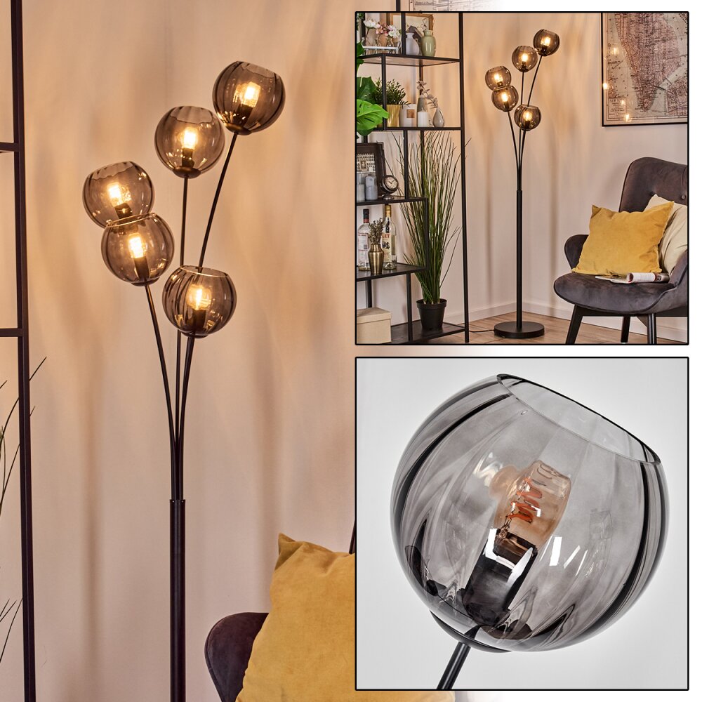 Koyoto Boule lumineuse, Lampadaire Fumé, 5 lumières main product photo