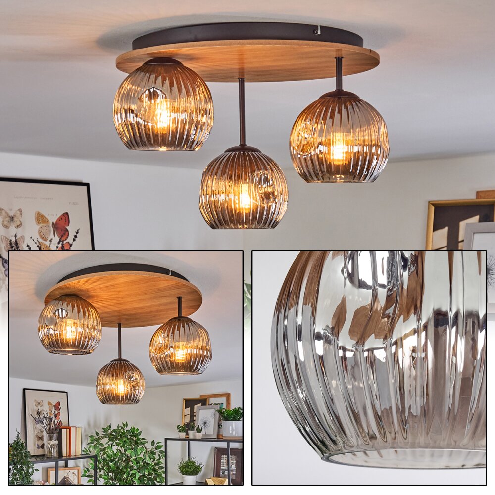 Ripoll Plafonnier, Boule lumineuse Écru, Noir, 3 lumières main product photo