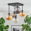 Gastor Plafonnier, Boule lumineuse Ambre, Clair, Fumé, 5 lumières