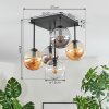 Gastor Plafonnier, Boule lumineuse Ambre, Clair, Fumé, 5 lumières