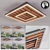 Meron Plafonnier LED Couleur bois, Noir, 1 lumière