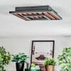 Meron Plafonnier LED Couleur bois, Noir, 1 lumière