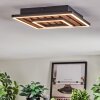 Meron Plafonnier LED Couleur bois, Noir, 1 lumière