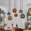 Ripoll Suspension, Boule lumineuse, Suspension Bleu, Or, Vert, Cuivré, 6 lumières
