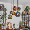 Ripoll Suspension, Boule lumineuse, Suspension Bleu, Or, Vert, Cuivré, 6 lumières