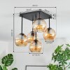 Koyoto Plafonnier, Boule lumineuse Ambre, 5 lumières