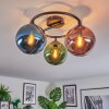 Gastor Plafonnier, Boule lumineuse 37 cm Bleu, Vert, Cuivré, 3 lumières