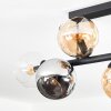 Koyoto Plafonnier, Boule lumineuse Ambre, Chrome, Clair, Fumé, 6 lumières