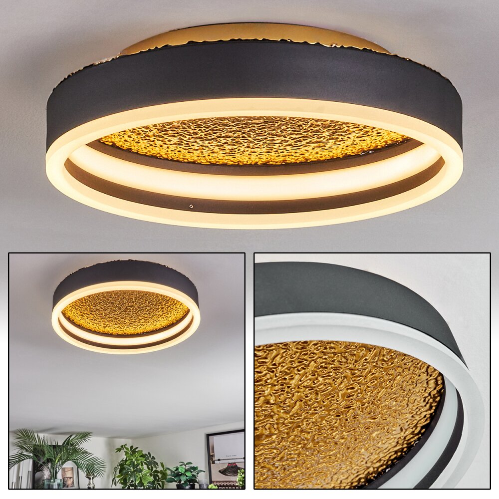 Guine Plafonnier LED Or, Noir, 1 lumière main product photo