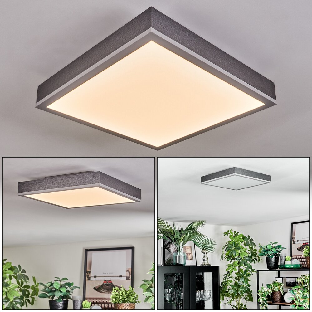 Salmi Plafonnier, Panel LED Gris, Argenté, 1 lumière main product photo