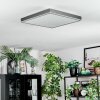 Salmi Plafonnier, Panel LED Gris, Argenté, 1 lumière, Télécommandes