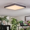 Salmi Plafonnier, Panel LED Gris, Argenté, 1 lumière, Télécommandes
