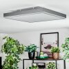 Salmi Plafonnier, Panel LED Gris, Argenté, 1 lumière, Télécommandes