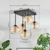 Koyoto Plafonnier, Boule lumineuse Ambre, Clair, 5 lumières