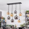 Ripoll Suspension, Boule lumineuse, Suspension Ambre, Fumé, 8 lumières