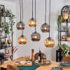 Ripoll Suspension, Boule lumineuse, Suspension Ambre, Fumé, 6 lumières