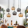 Ripoll Suspension, Boule lumineuse, Suspension Ambre, Fumé, 6 lumières