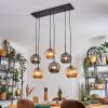Ripoll Suspension, Boule lumineuse, Suspension Ambre, Fumé, 6 lumières